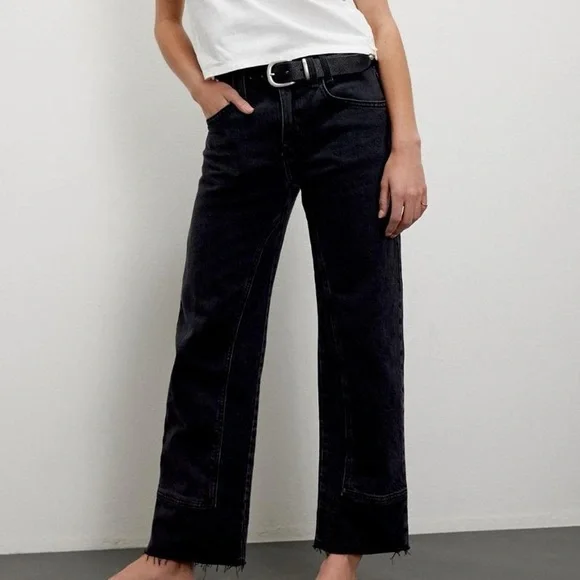 Free People We the Free Risk Taker Mid Rise Jeans in Black - 30 - Picture 3 of 7